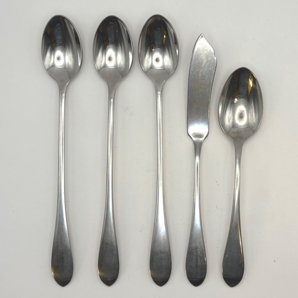 Vtg Stanley Roberts Dorchester Stainless Flatware 5pc MCM Japan Sleek Minimalist
